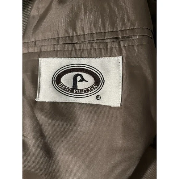 Bert Pulitzer 44R Blazer & Pant Set Tan Beige 2-Piece Suit Mens Classic Fit